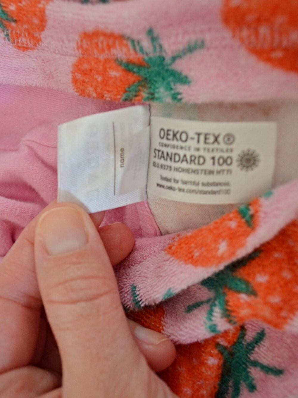 Girls' Hanna Andersson Strawberry Print Terry Swim Coverup Size 10 - Picture 7 of 11